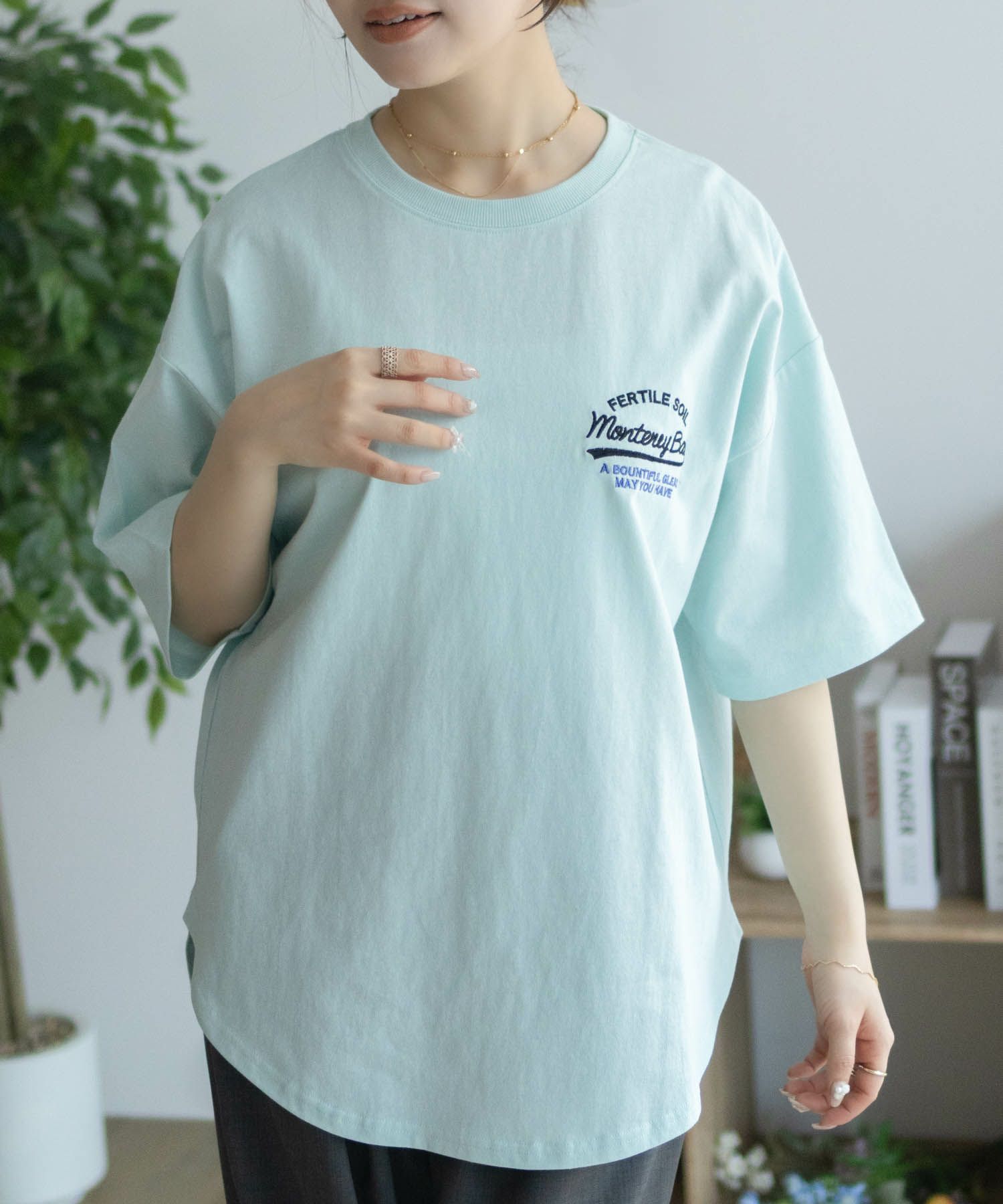 UNDERWRAPS  ビッグ刺繍ラウンドTシャツ レディース メール便 対応商品商品画像-16