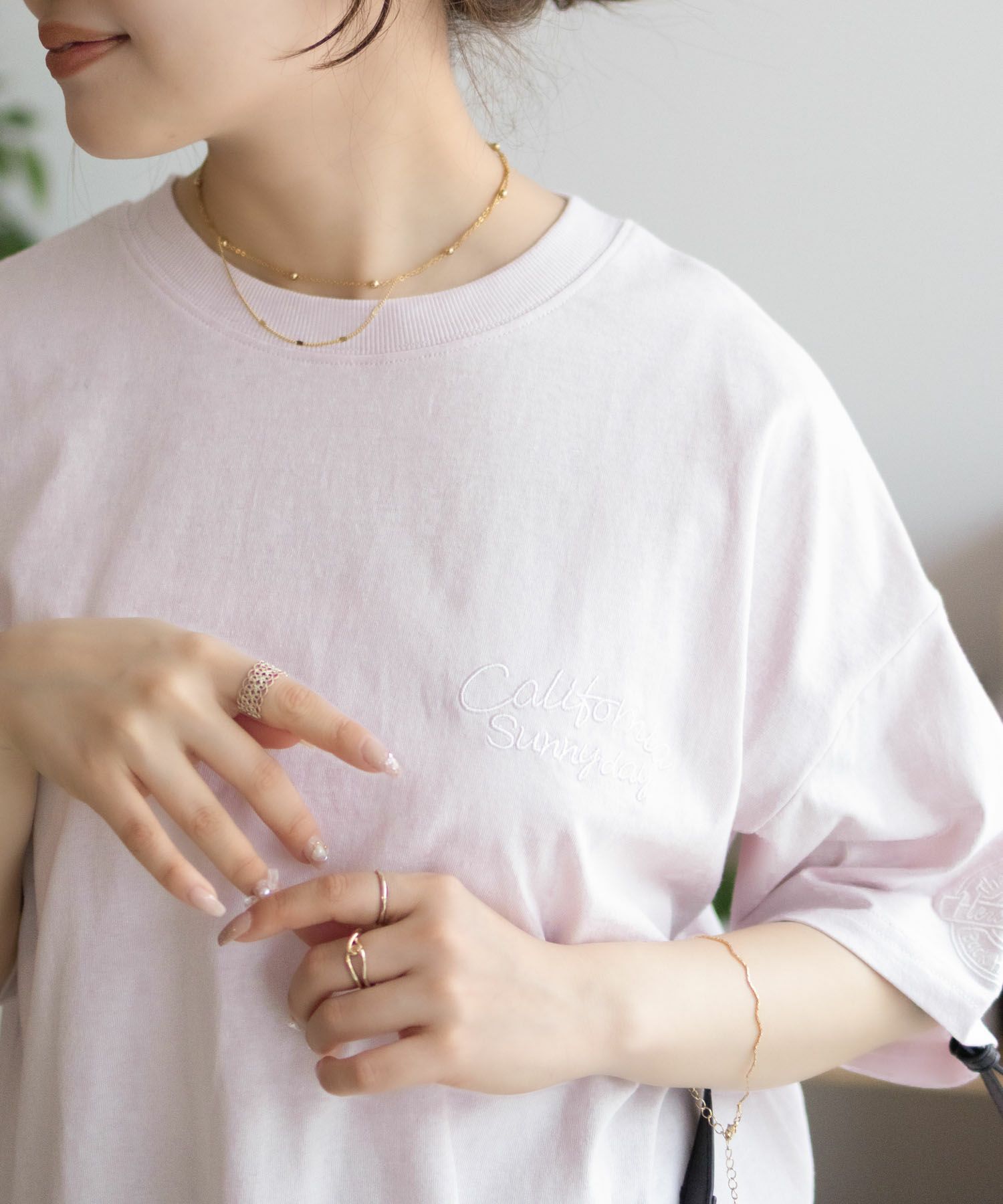 UNDERWRAPS  ビッグ刺繍ラウンドTシャツ レディース メール便 対応商品商品画像-6
