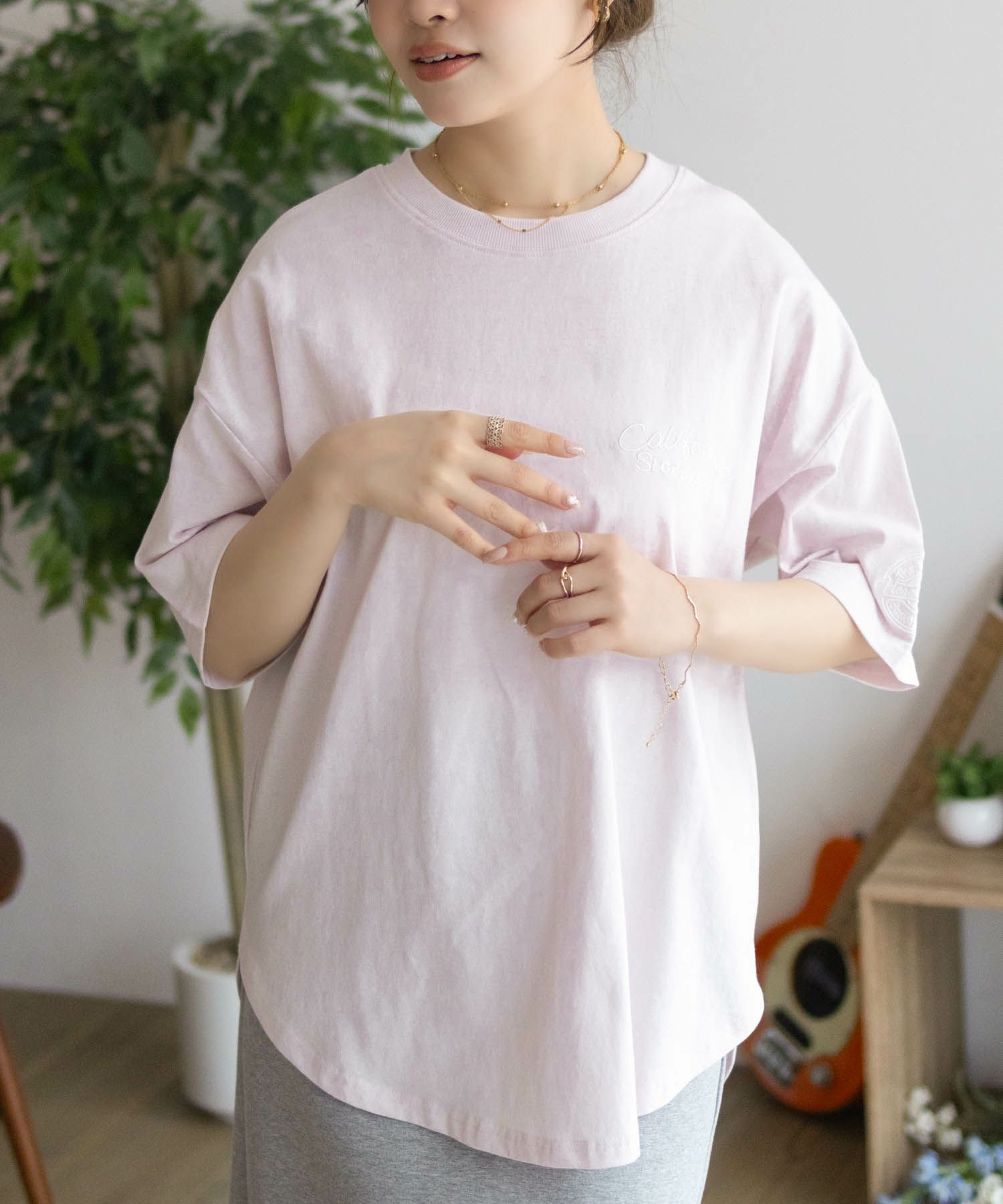 UNDERWRAPS  ビッグ刺繍ラウンドTシャツ レディース メール便 対応商品商品サムネイル-7