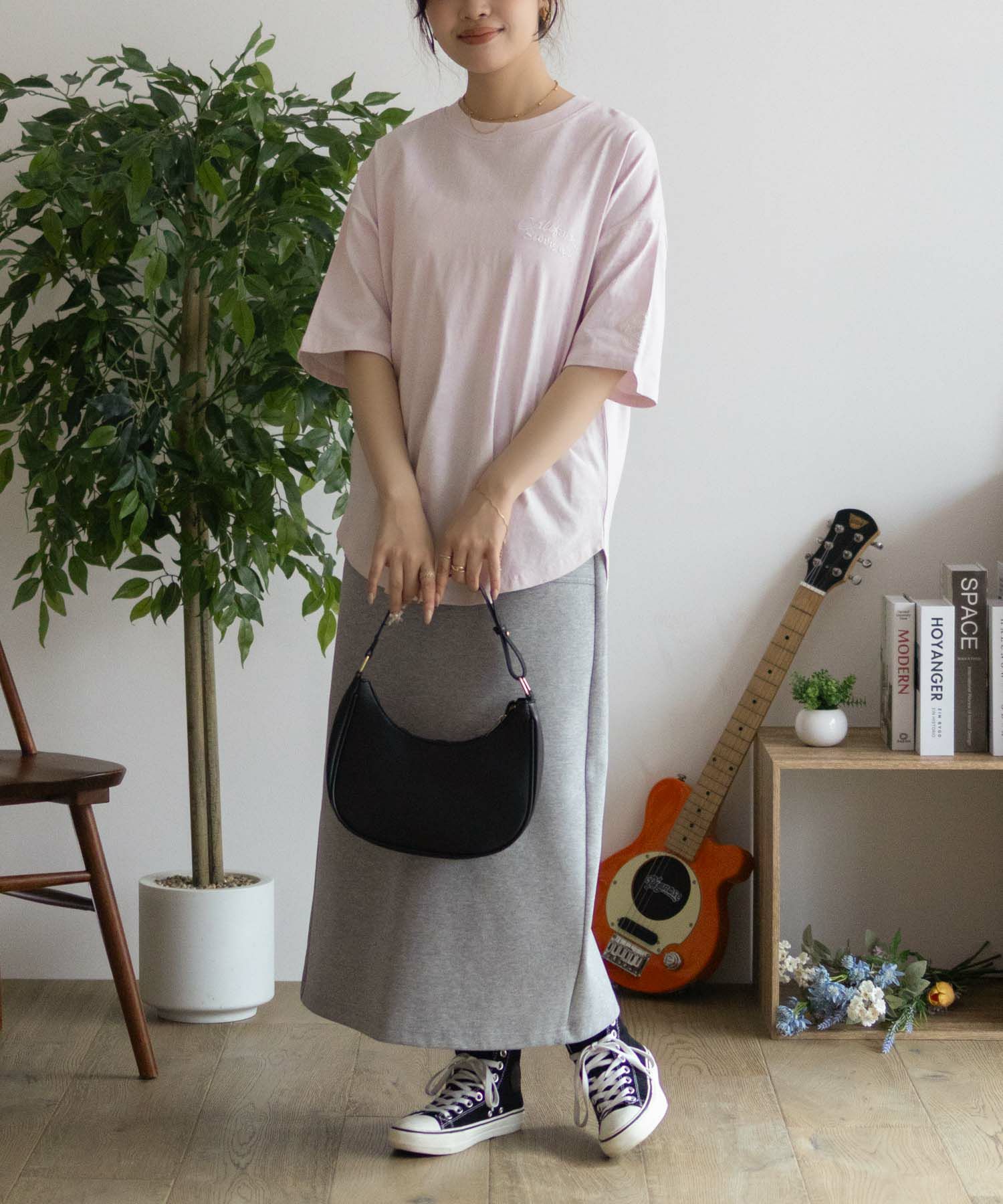 UNDERWRAPS  ビッグ刺繍ラウンドTシャツ レディース メール便 対応商品商品画像-10