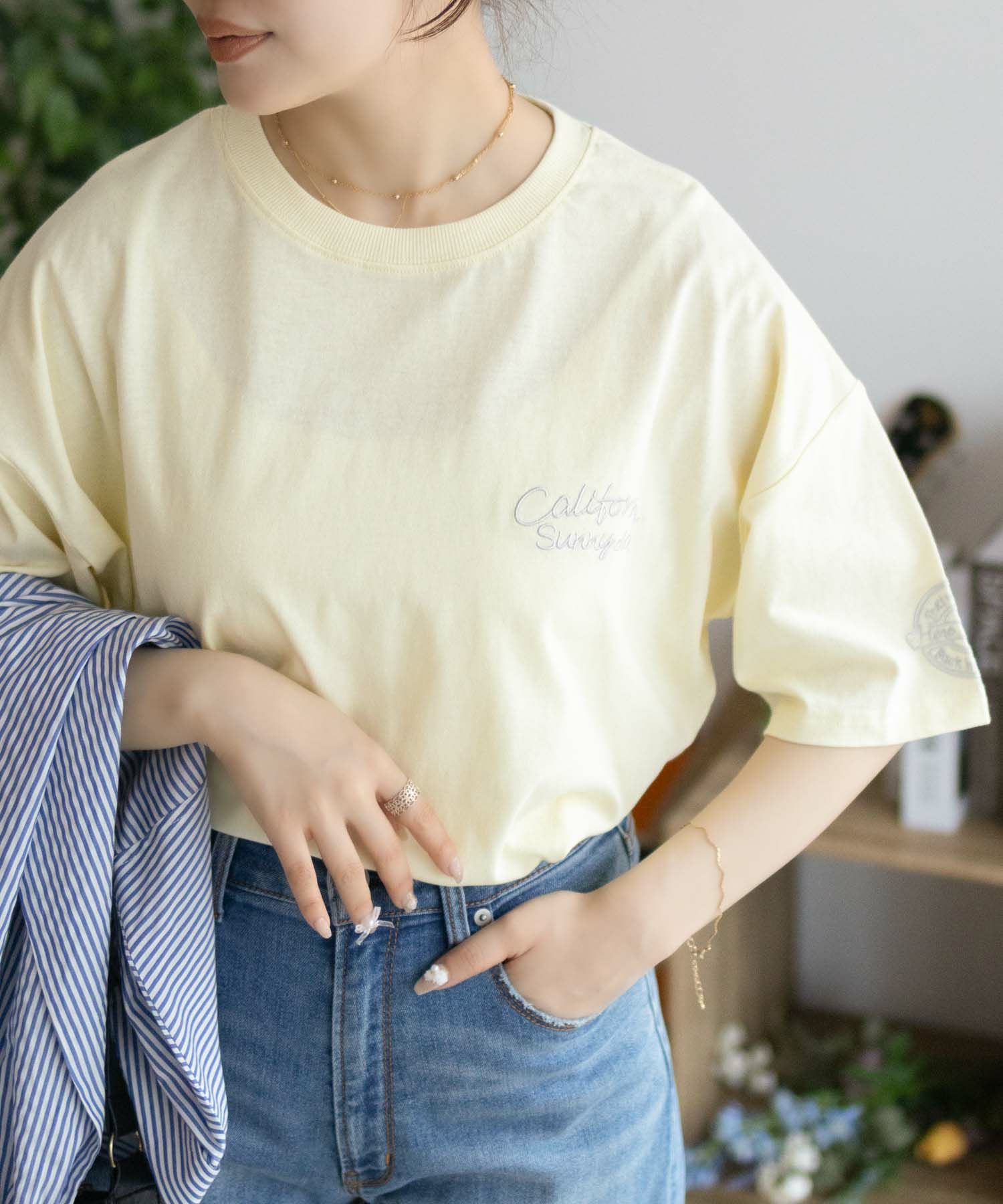UNDERWRAPS  ビッグ刺繍ラウンドTシャツ レディース メール便 対応商品商品画像-12
