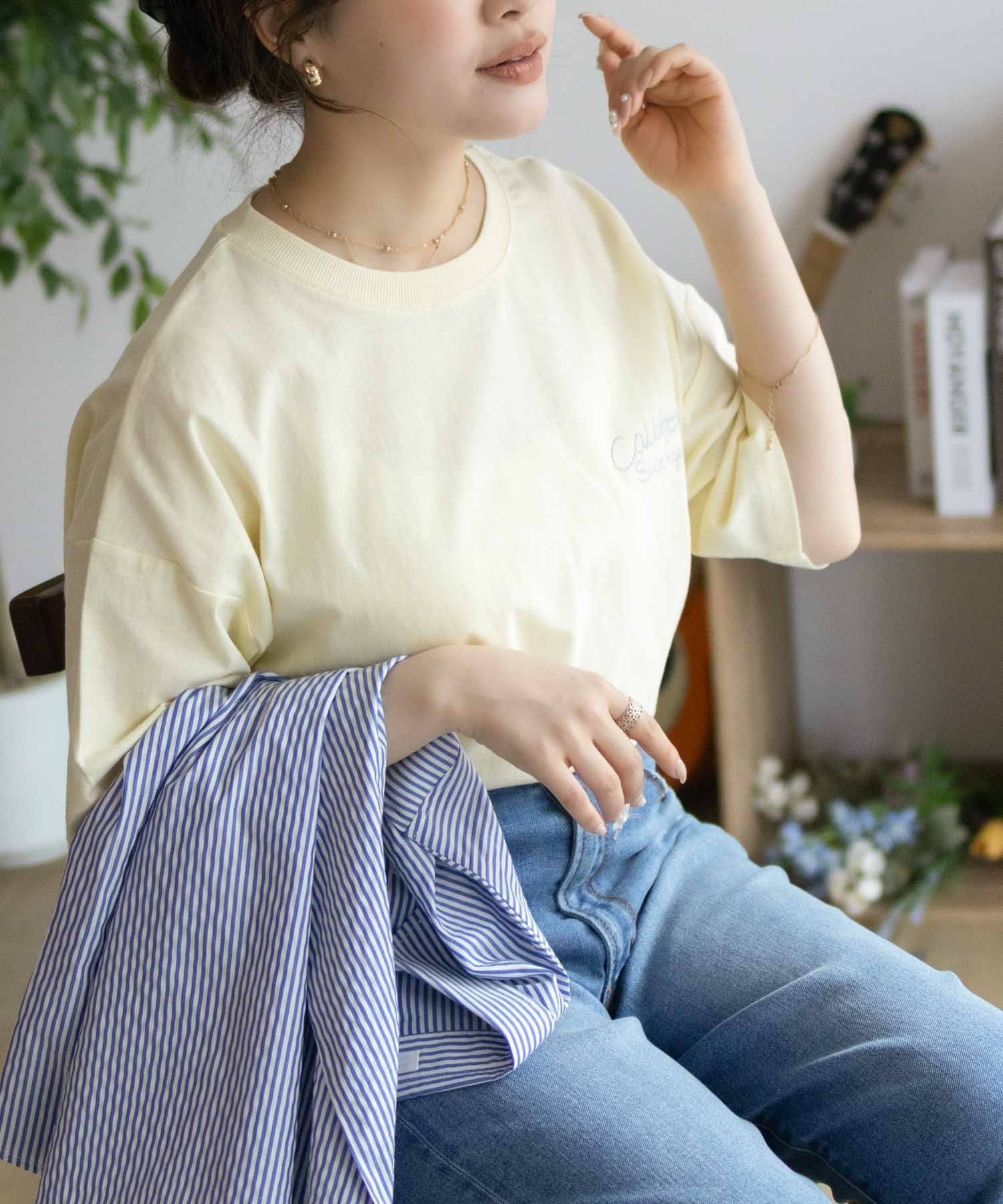 UNDERWRAPS  ビッグ刺繍ラウンドTシャツ レディース メール便 対応商品商品画像-13