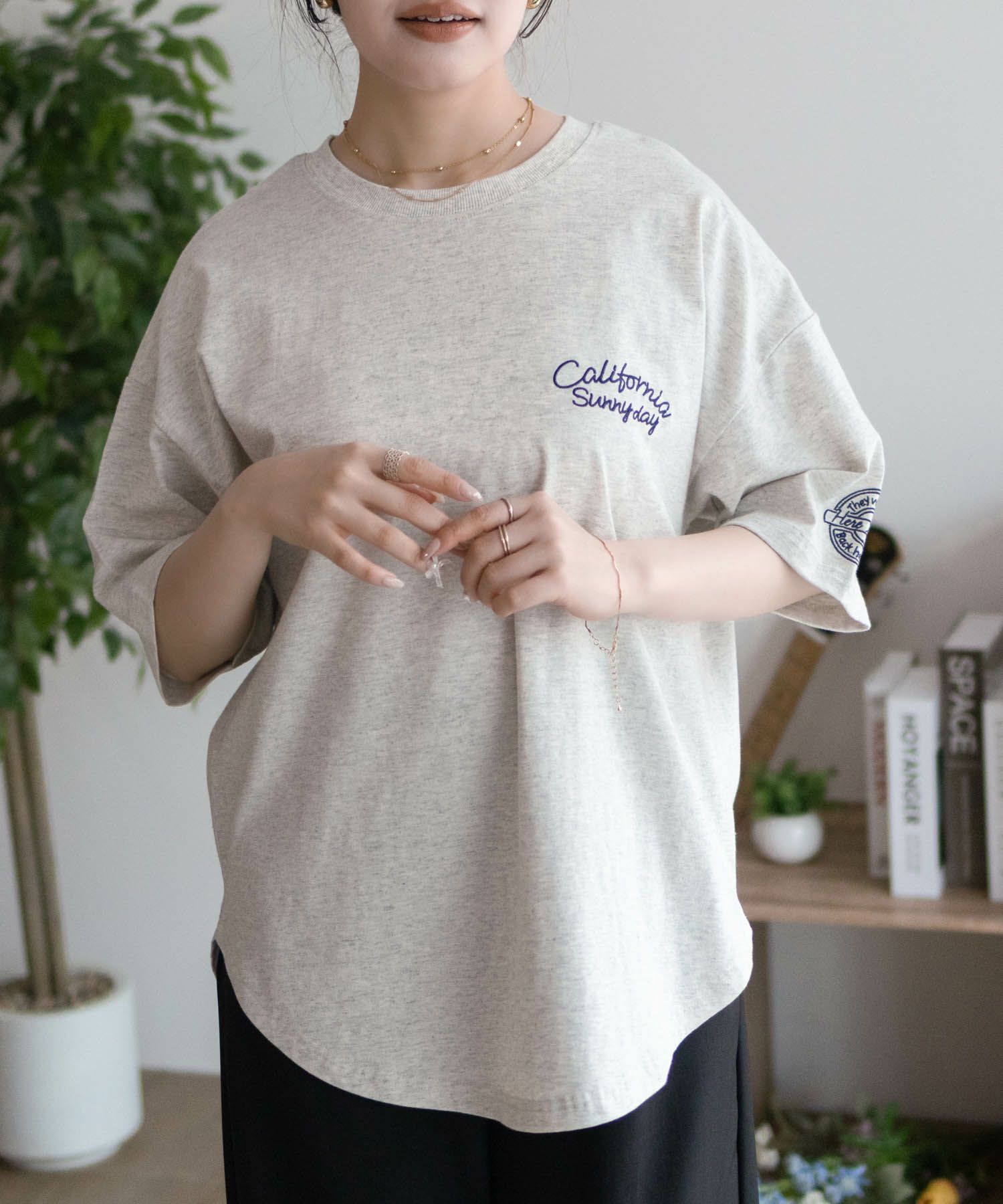 UNDERWRAPS  ビッグ刺繍ラウンドTシャツ レディース メール便 対応商品商品画像-16