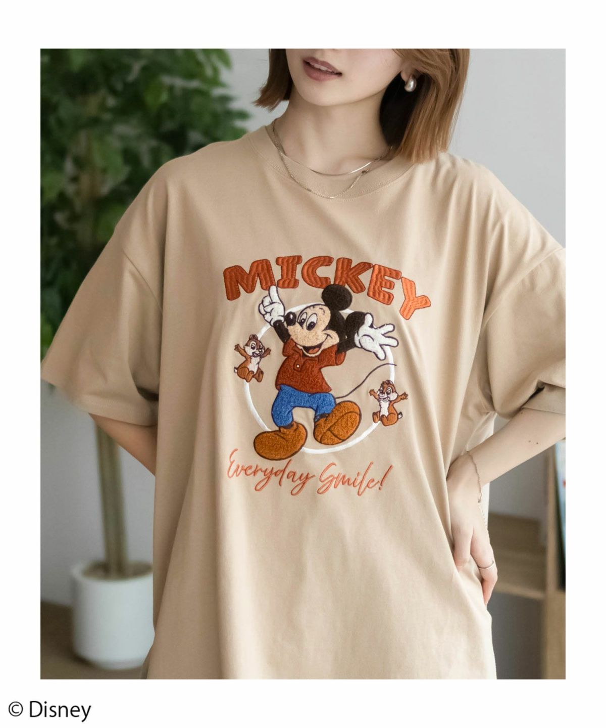 Disney ミッキーマウス チップ＆デール / サガラ刺繍Tシャツ レディース ネコポス 対応商品
