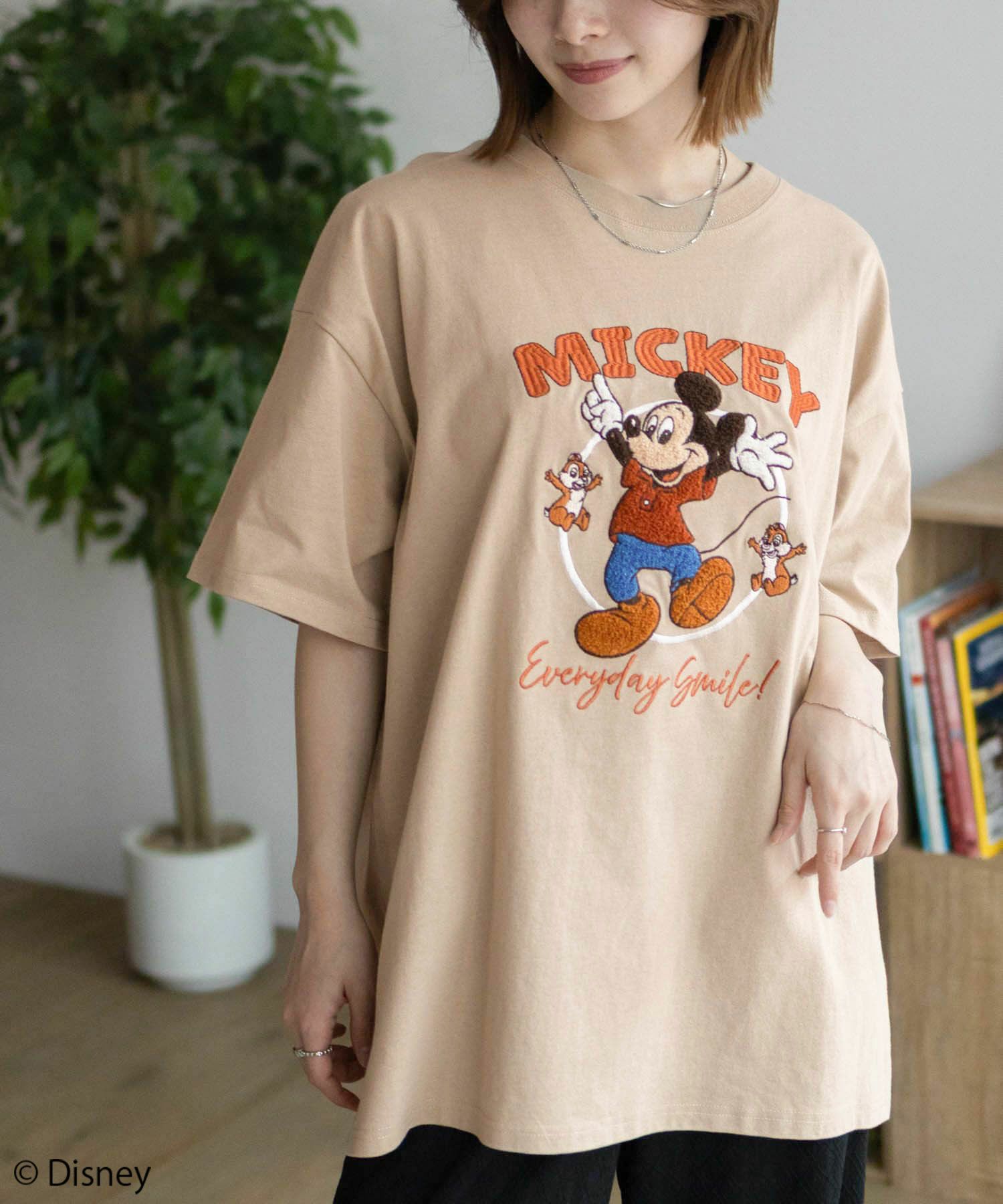 Disney ミッキーマウス チップ＆デール / サガラ刺繍Tシャツ レディース ネコポス 対応商品
