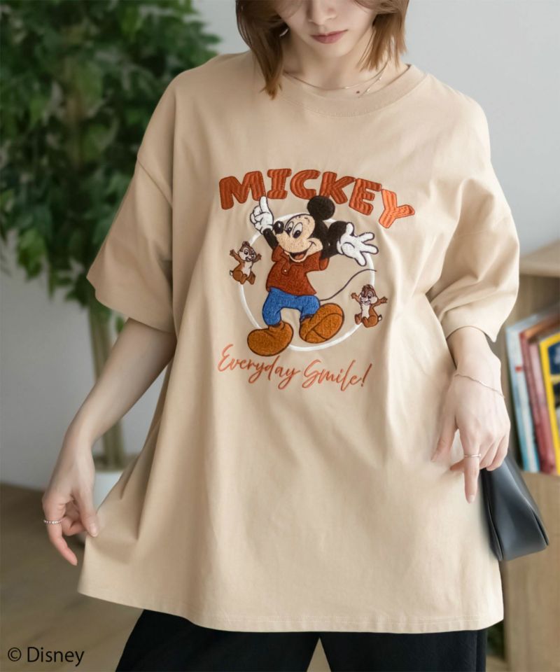 Disney ミッキーマウス チップ＆デール / サガラ刺繍Tシャツ レディース メール便 対応商品商品画像-6