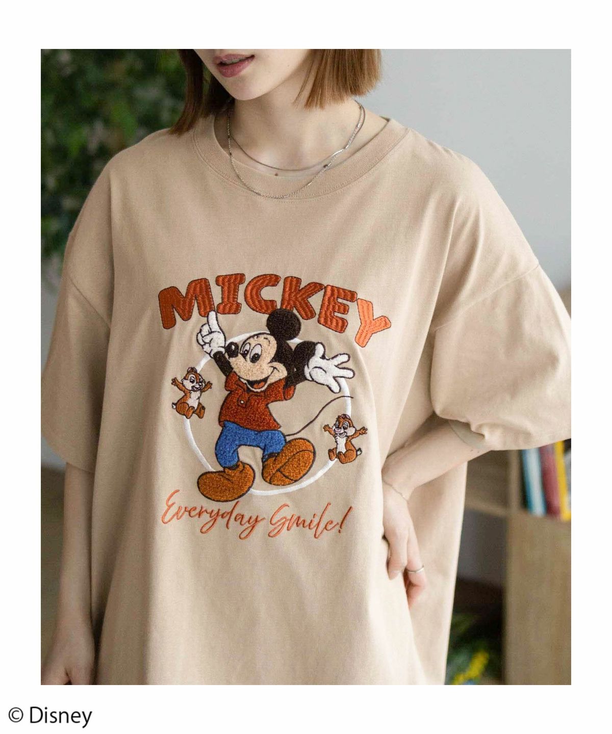 Disney ミッキーマウス チップ＆デール / サガラ刺繍Tシャツ レディース ネコポス 対応商品