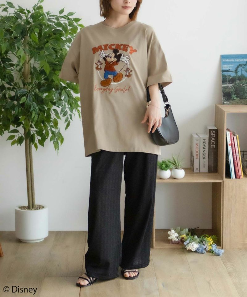Disney ミッキーマウス チップ＆デール / サガラ刺繍Tシャツ レディース メール便 対応商品商品画像-10