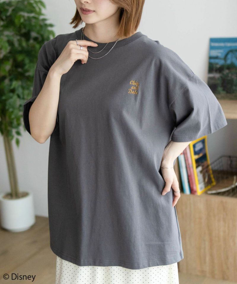 Disney ミッキーマウス チップ＆デール / サガラ刺繍Tシャツ レディース メール便 対応商品商品画像-11