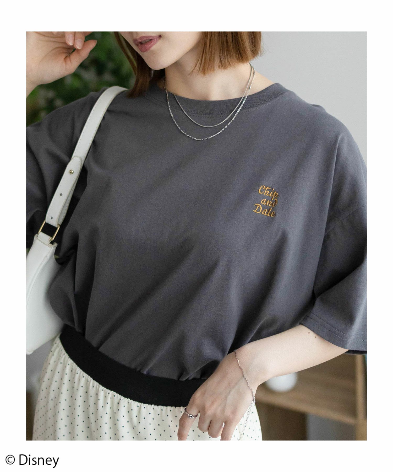 Disney ミッキーマウス チップ＆デール / サガラ刺繍Tシャツ レディース ネコポス 対応商品