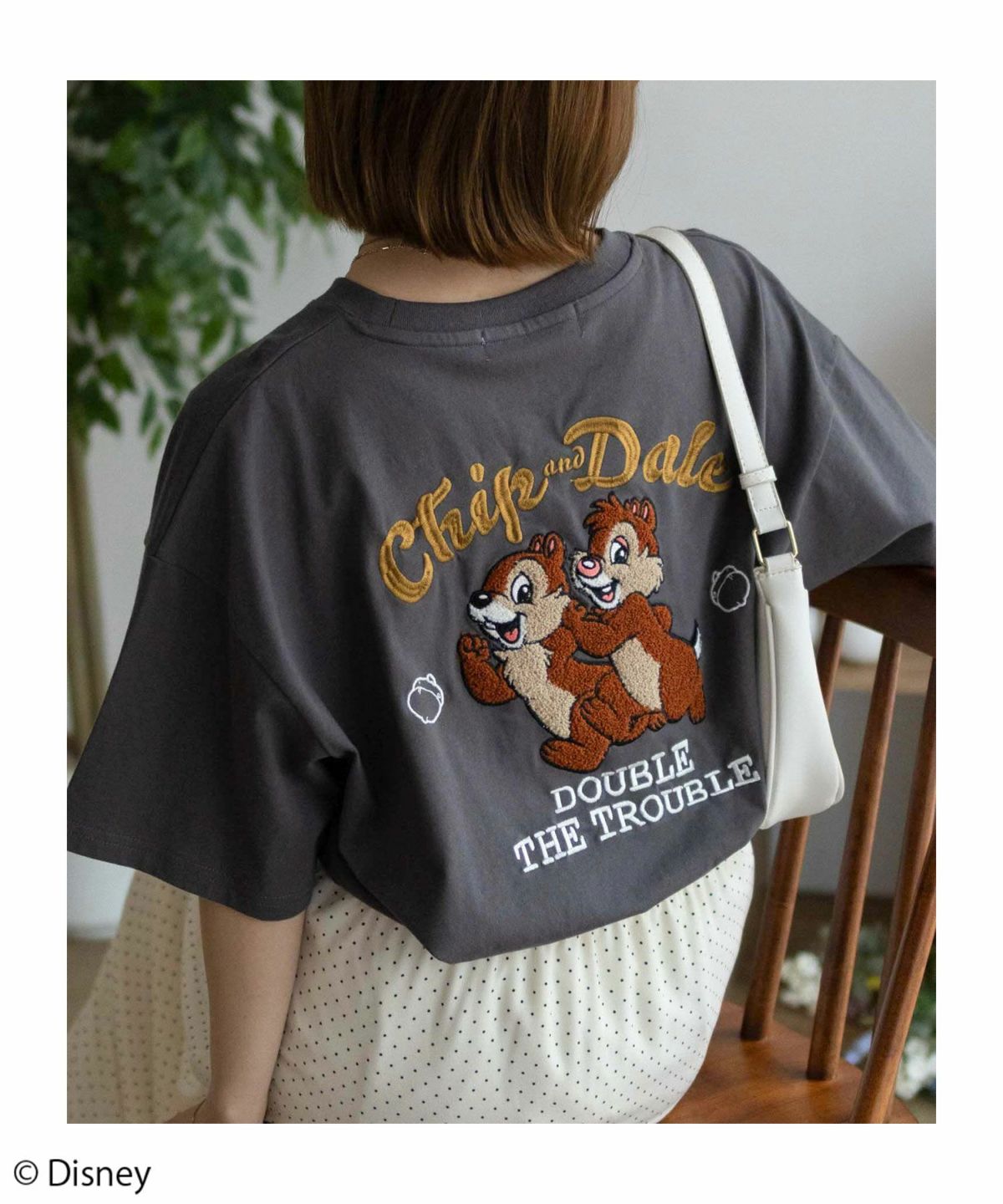 Disney ミッキーマウス チップ＆デール / サガラ刺繍Tシャツ レディース ネコポス 対応商品