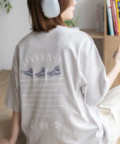 CONVERSE  ポンチ素材 裾ラウンドTシャツ レディース ネコポス 対応商品