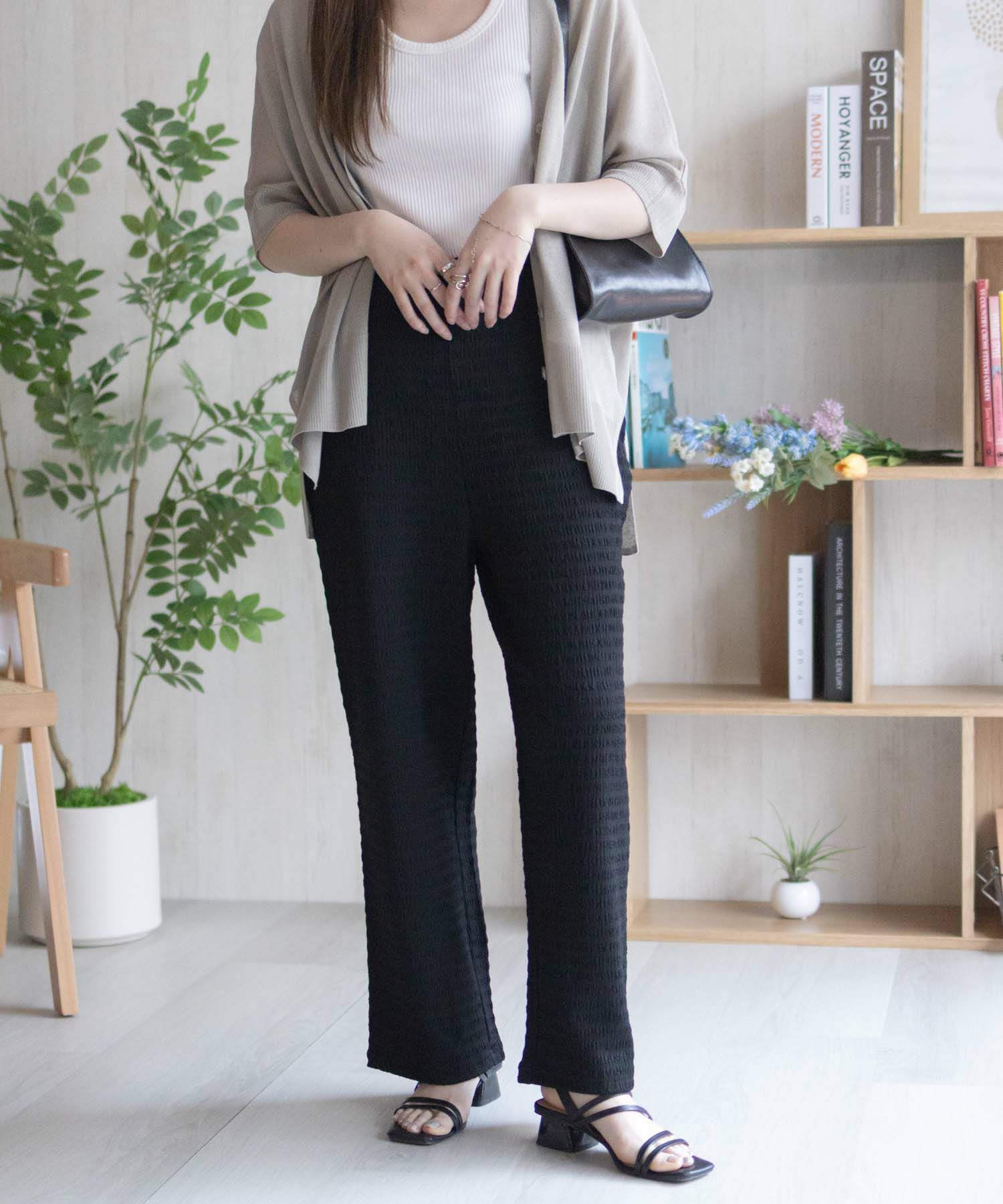 nAvy ふくれワイドパンツ レディース