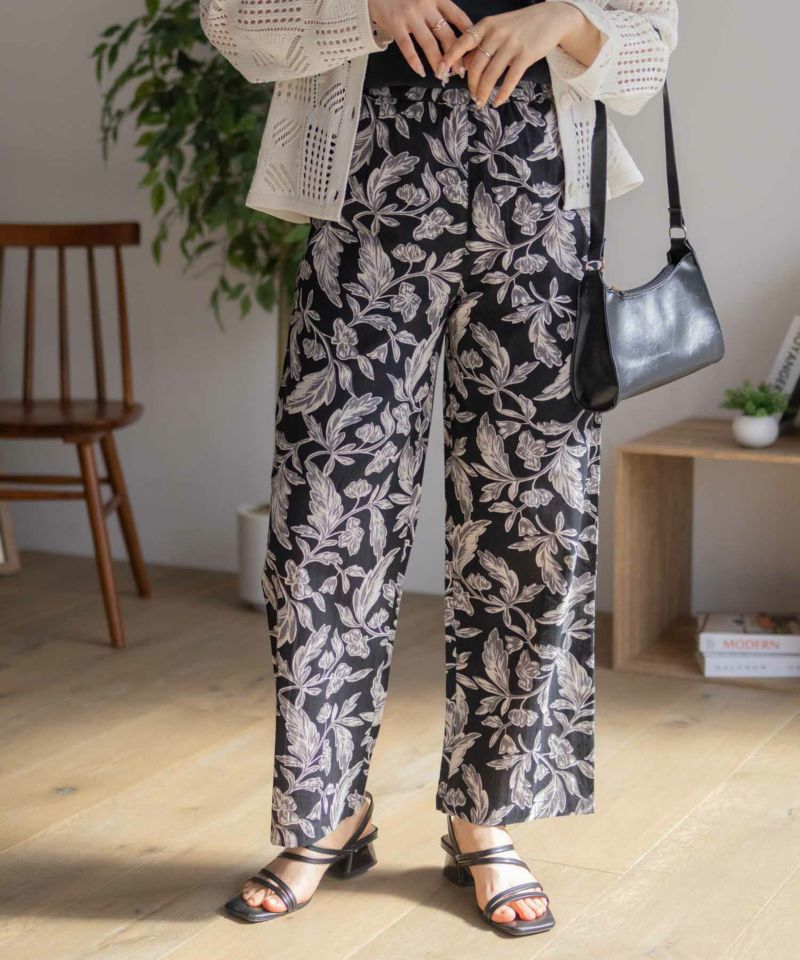 Howdy Marie  インドファブリック 綿麻ワイドパンツ レディース商品画像-3