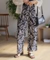 Howdy Marie インドファブリック 綿麻ワイドパンツ レディース