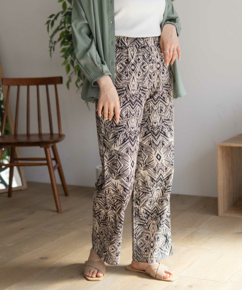 Howdy Marie  インドファブリック 綿麻ワイドパンツ レディース商品画像-6
