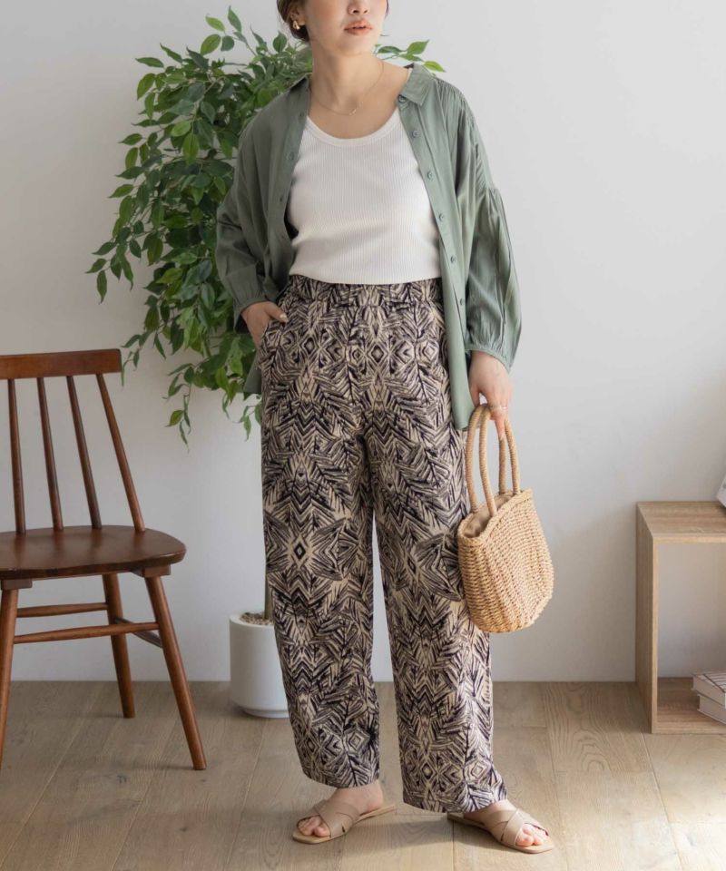 Howdy Marie  インドファブリック 綿麻ワイドパンツ レディース商品画像-10