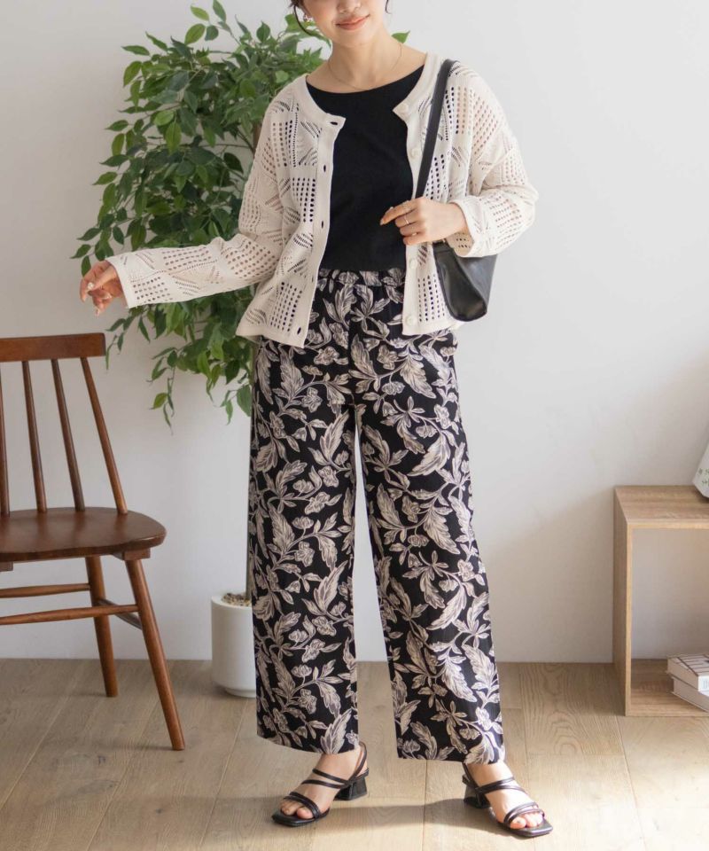 Howdy Marie インドファブリック 綿麻ワイドパンツ レディース