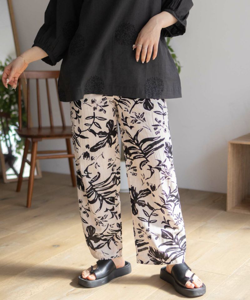 Howdy Marie  インドファブリック 綿麻ワイドパンツ レディース商品画像-19