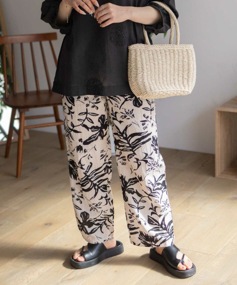 Howdy Marie  インドファブリック 綿麻ワイドパンツ レディース商品画像-21