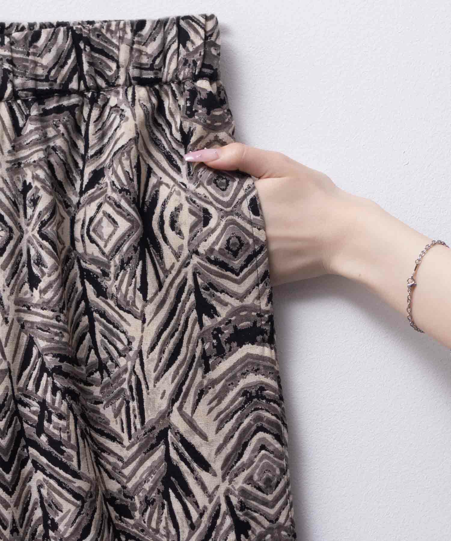 Howdy Marie  インドファブリック 綿麻ワイドパンツ レディース商品画像-32