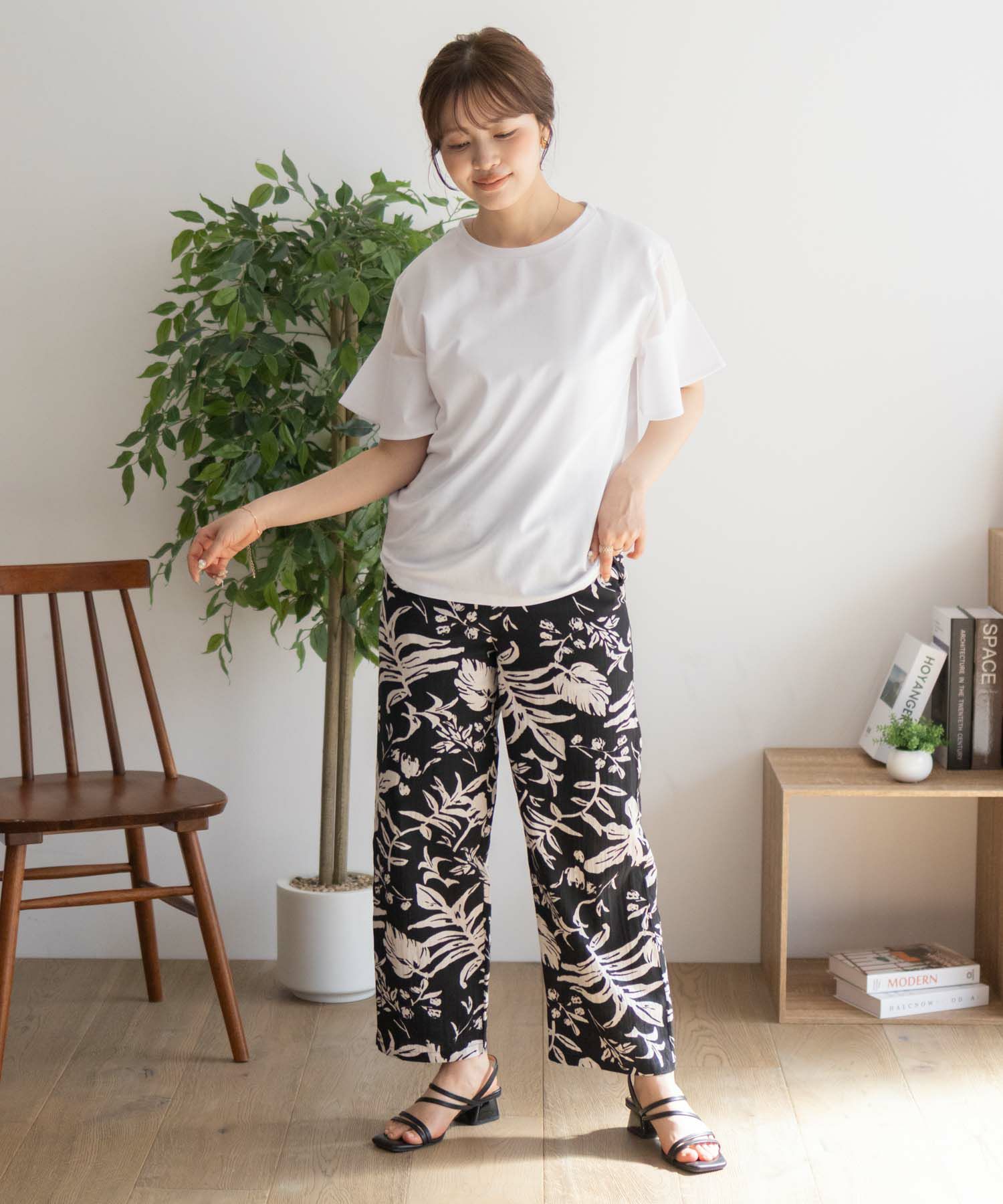 Howdy Marie  インドファブリック 綿麻ワイドパンツ レディース商品サムネイル-37
