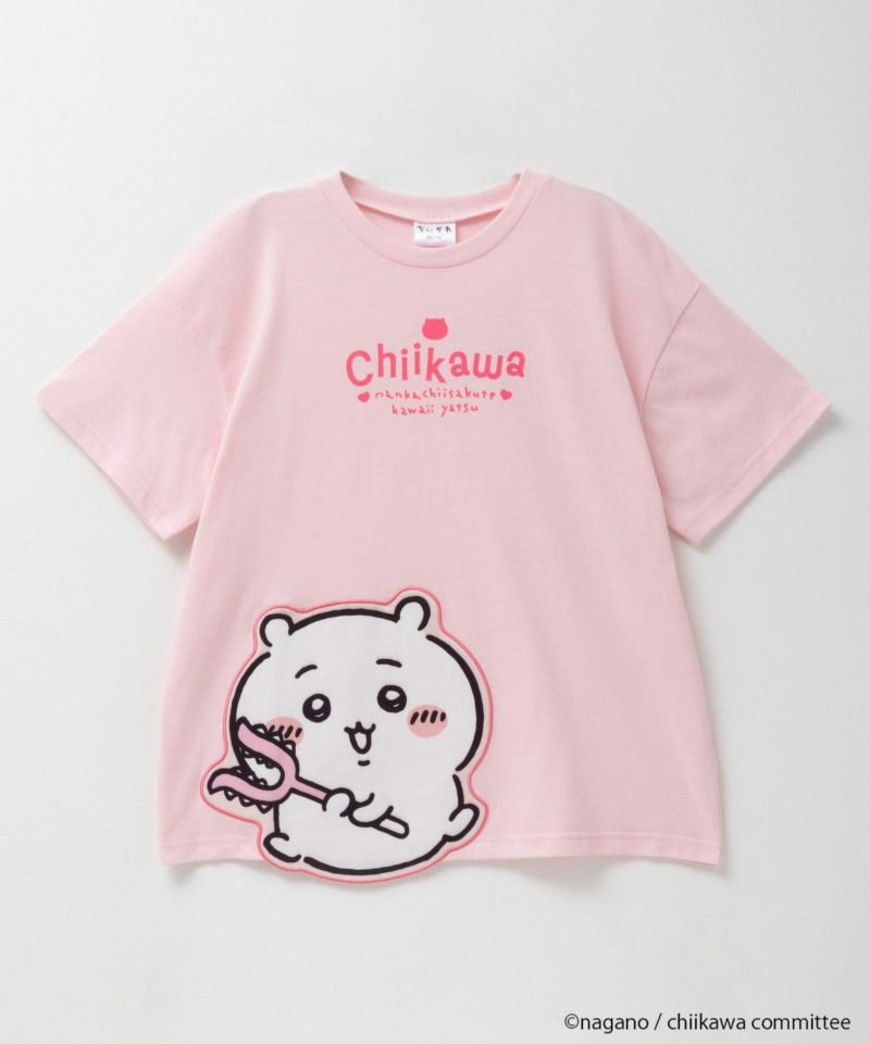 ちいかわ アップリケ半袖Tシャツ ちいかわ キッズ メール便 対応商品商品画像-1