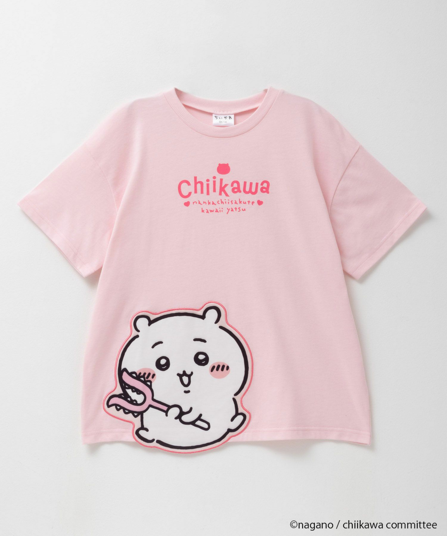 ちいかわ アップリケ半袖Tシャツ ちいかわ キッズ メール便 対応商品商品画像-1