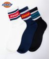 Dickies クォーターソックス ラインロゴ 3足組 メンズ