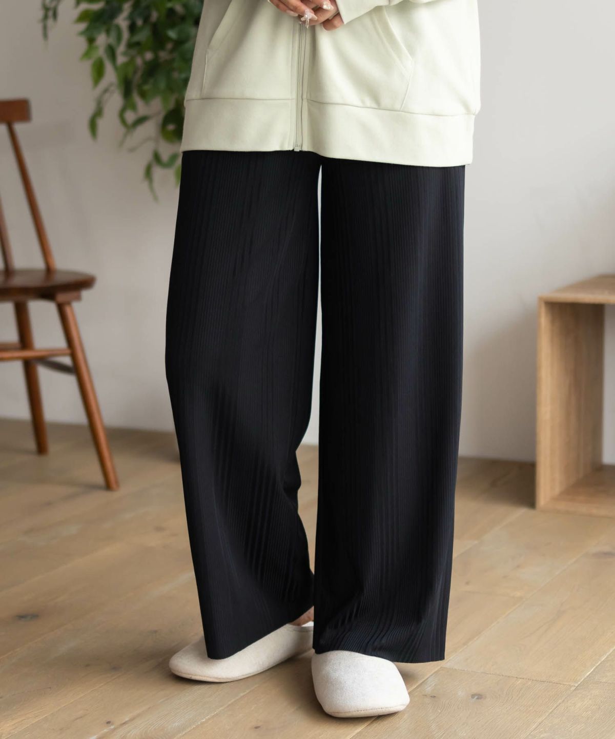 NAVY ハピ楽 セルフカットランダムテレコパンツ レディース