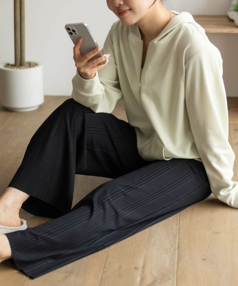 NAVY  ハピ楽 セルフカットランダムテレコパンツ レディース商品画像-6