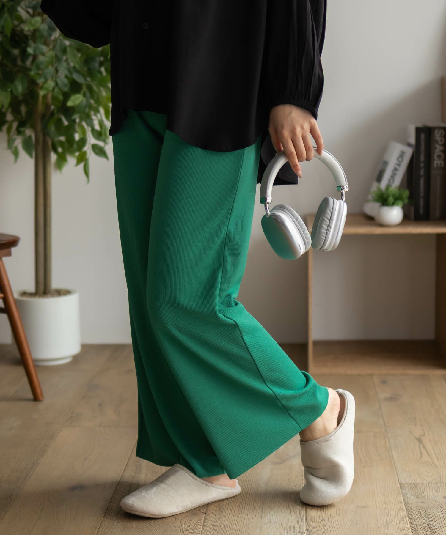 NAVY  ハピ楽 セルフカットドリスパンツ レディース商品画像-3