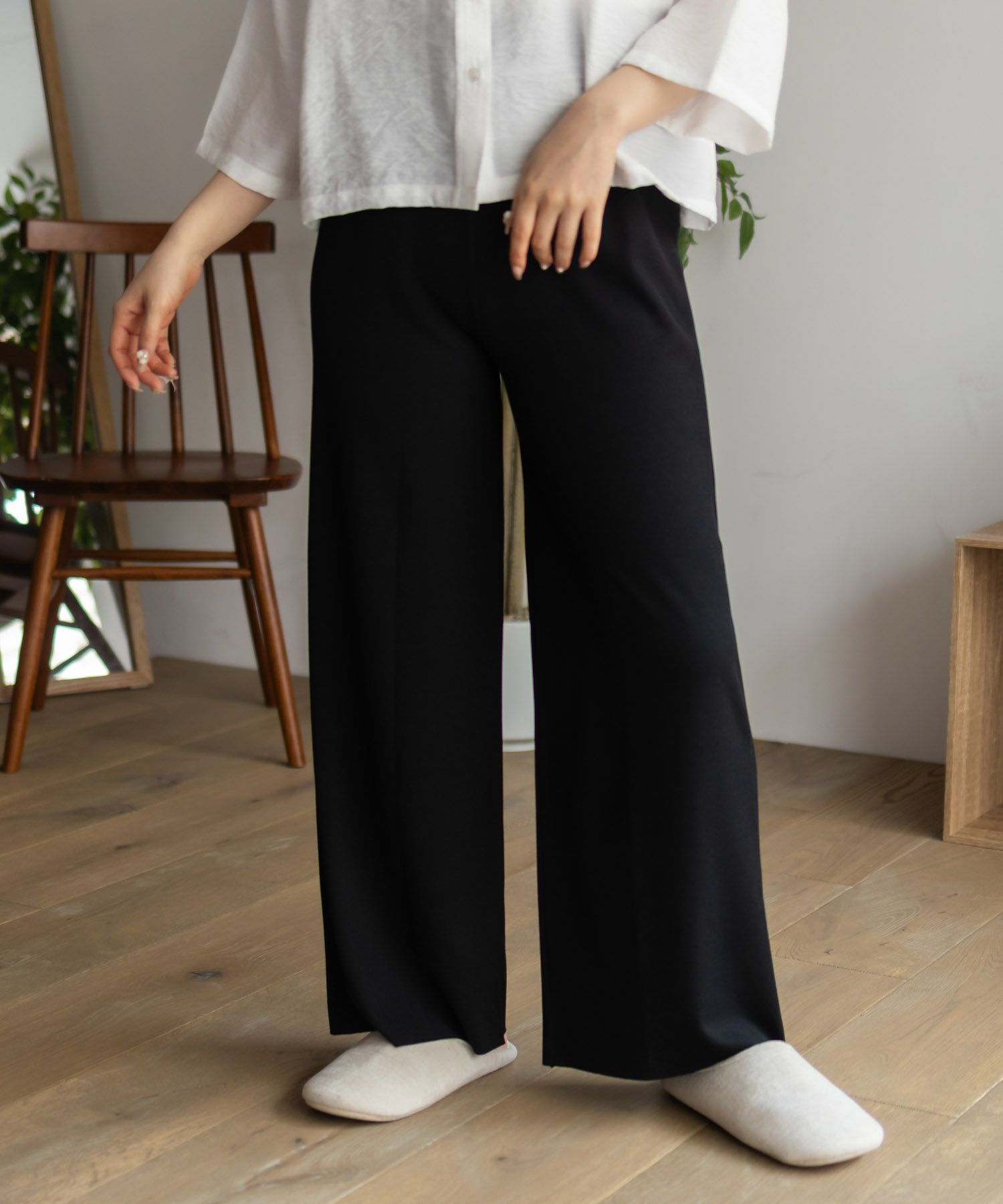 NAVY  ハピ楽 セルフカットドリスパンツ レディース商品画像-11