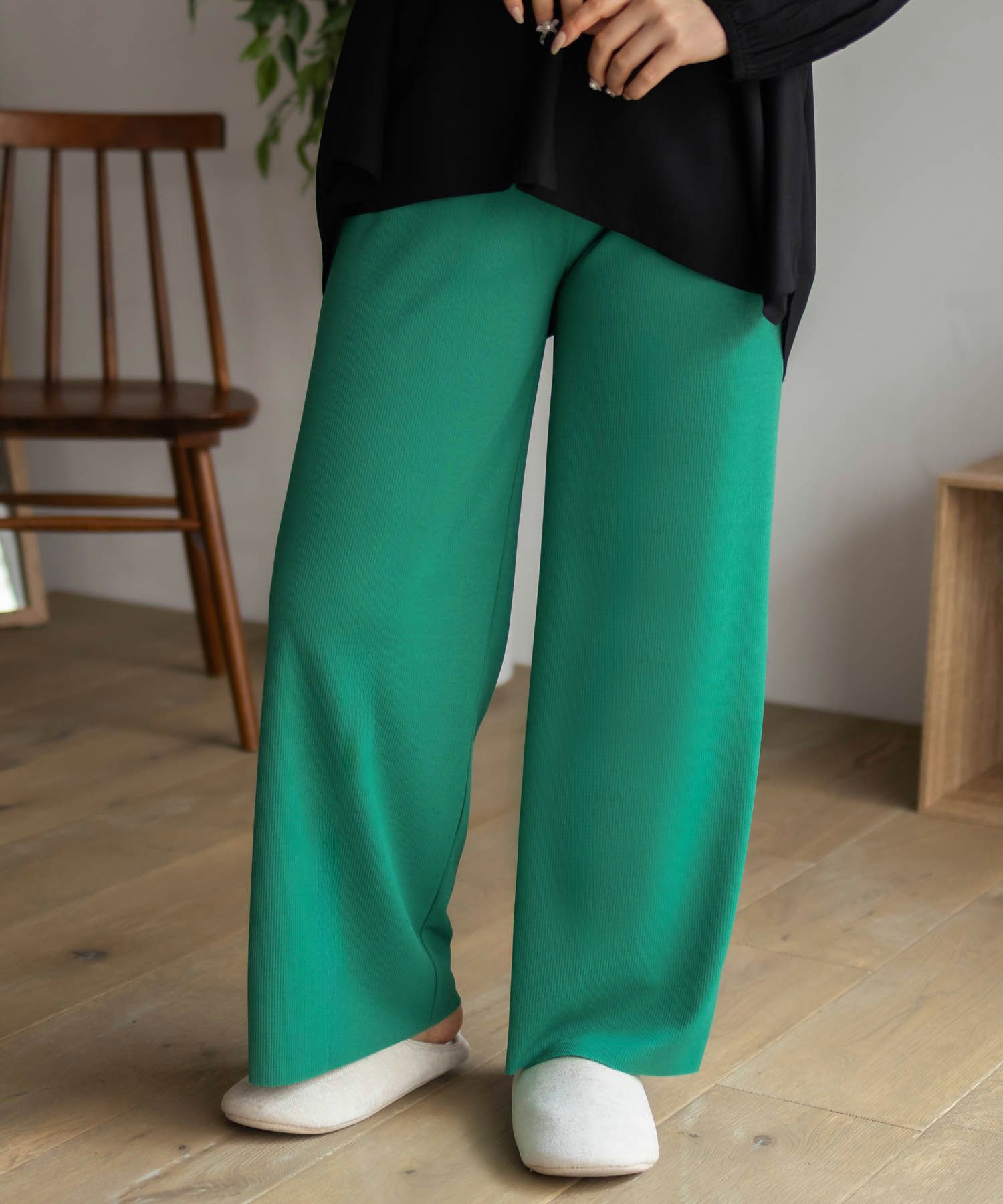 NAVY  ハピ楽 セルフカットドリスパンツ レディース商品画像-16