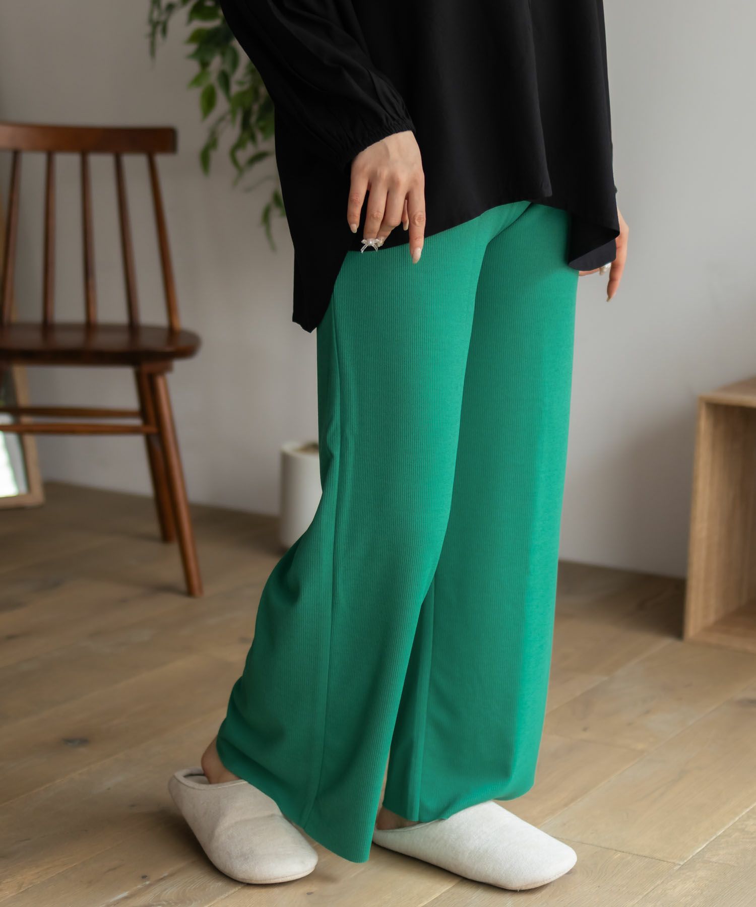 NAVY  ハピ楽 セルフカットドリスパンツ レディース商品画像-17