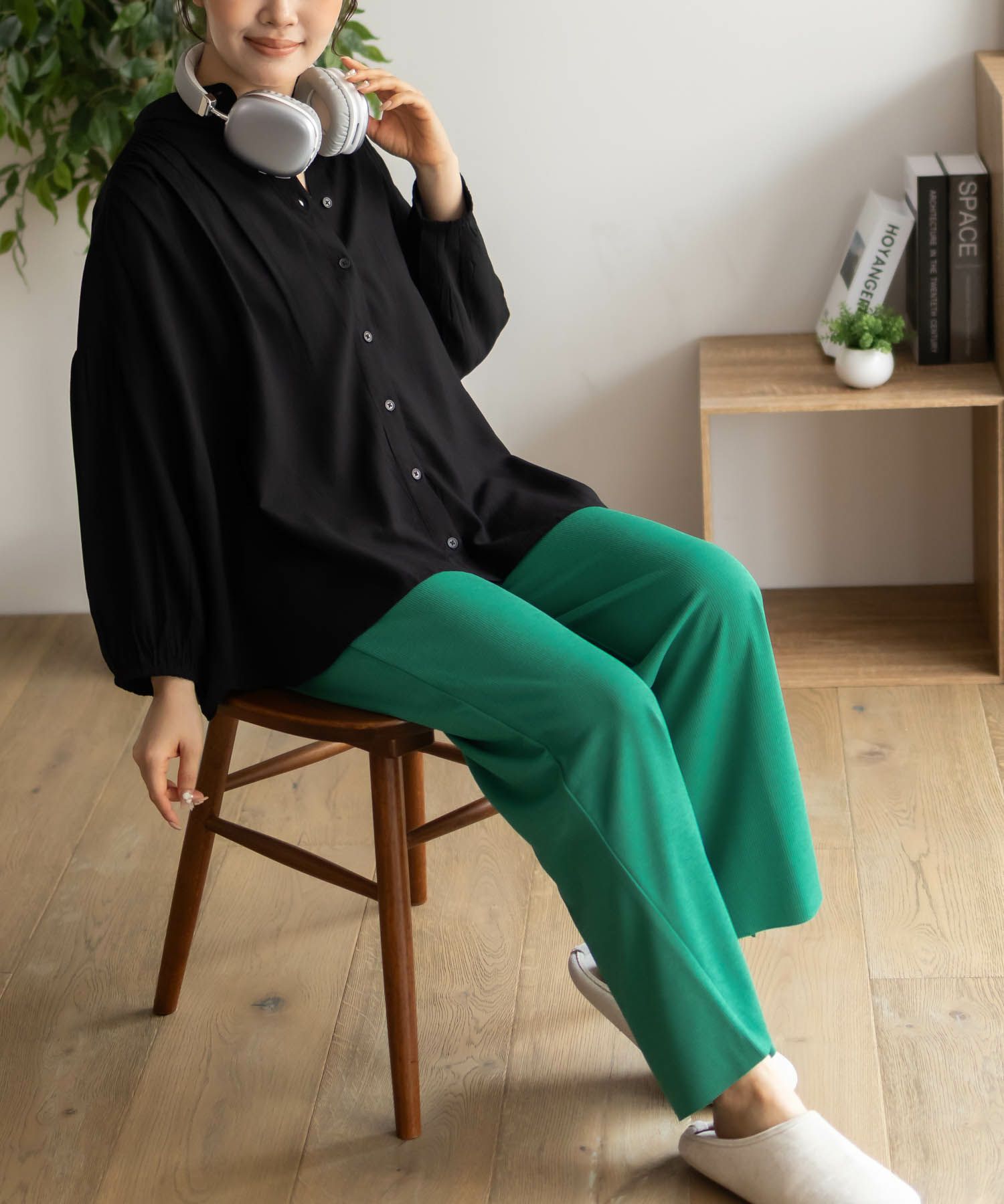 NAVY  ハピ楽 セルフカットドリスパンツ レディース商品画像-19