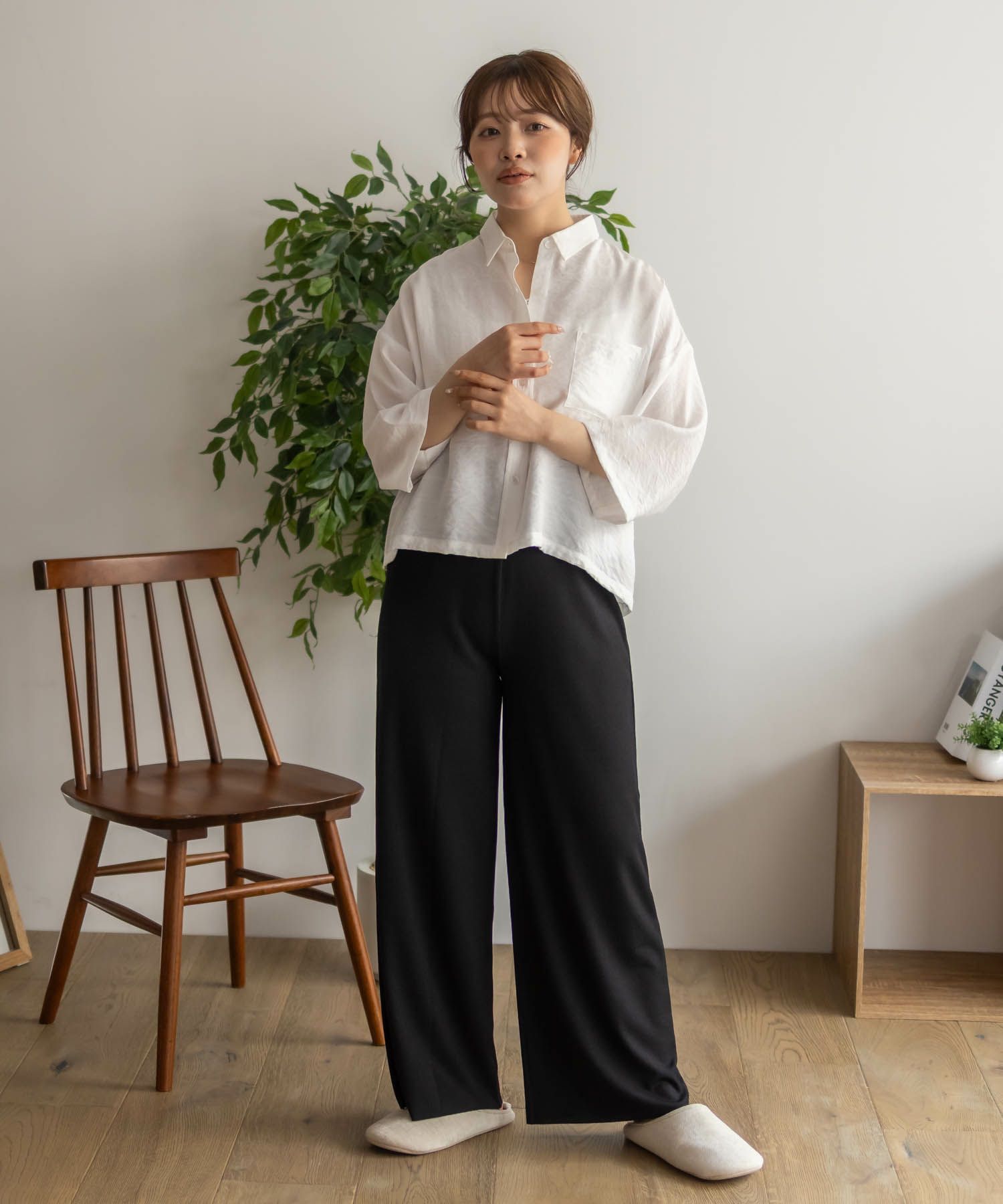 NAVY  ハピ楽 セルフカットドリスパンツ レディース商品画像-36