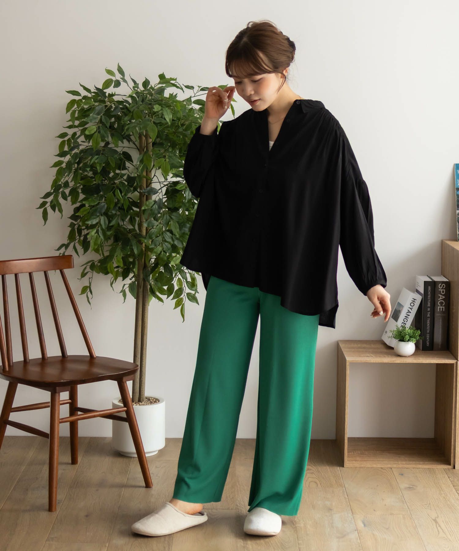 NAVY  ハピ楽 セルフカットドリスパンツ レディース商品画像-37