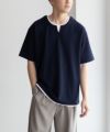 NAVY SARARI  接触冷感 キーネックフェイクレイヤードTシャツ メンズ メール便 対応商品商品サムネイル-17