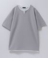NAVY SARARI  接触冷感 キーネックフェイクレイヤードTシャツ メンズ メール便 対応商品商品サムネイル-23