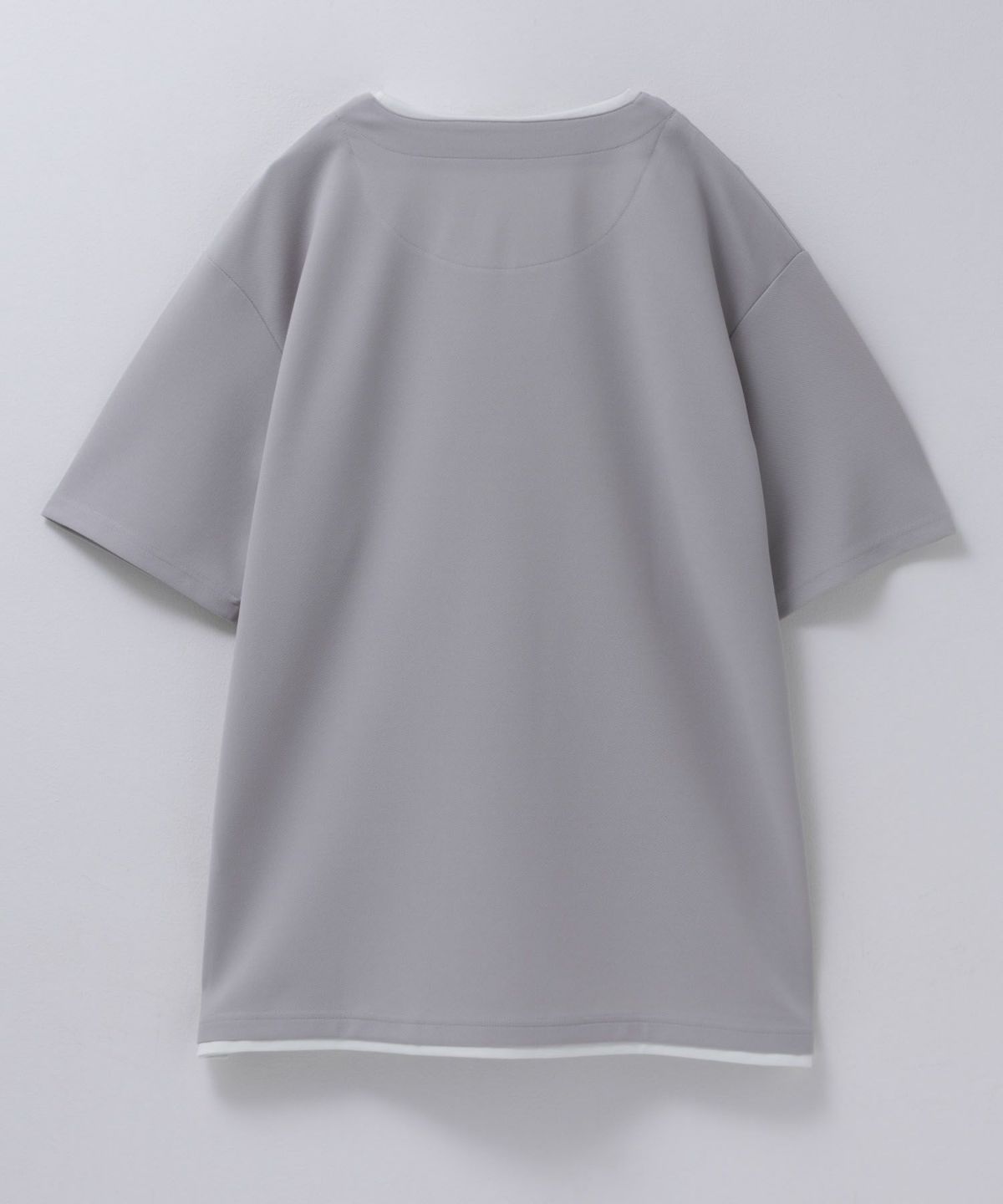 NAVY SARARI 接触冷感 キーネックフェイクレイヤードTシャツ メンズ ネコポス 対応商品