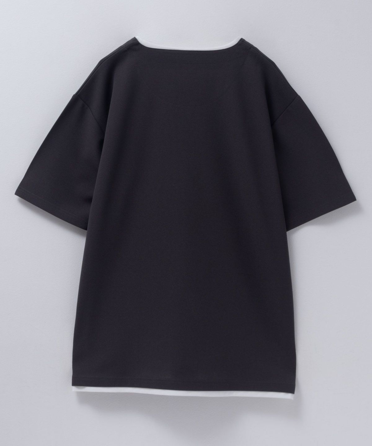 NAVY SARARI 接触冷感 キーネックフェイクレイヤードTシャツ メンズ ネコポス 対応商品