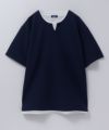 NAVY SARARI  接触冷感 キーネックフェイクレイヤードTシャツ メンズ メール便 対応商品商品サムネイル-29