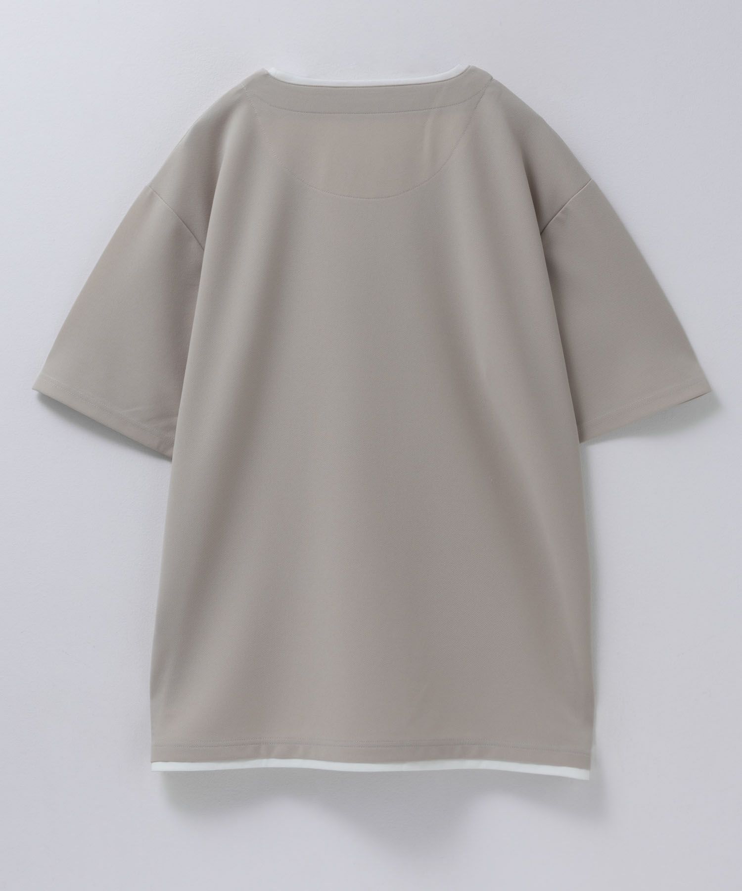 NAVY SARARI 接触冷感 キーネックフェイクレイヤードTシャツ メンズ ネコポス 対応商品