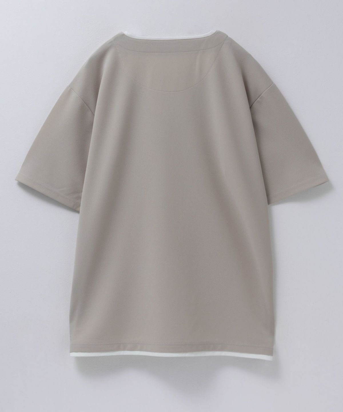 NAVY SARARI 接触冷感 キーネックフェイクレイヤードTシャツ メンズ ネコポス 対応商品