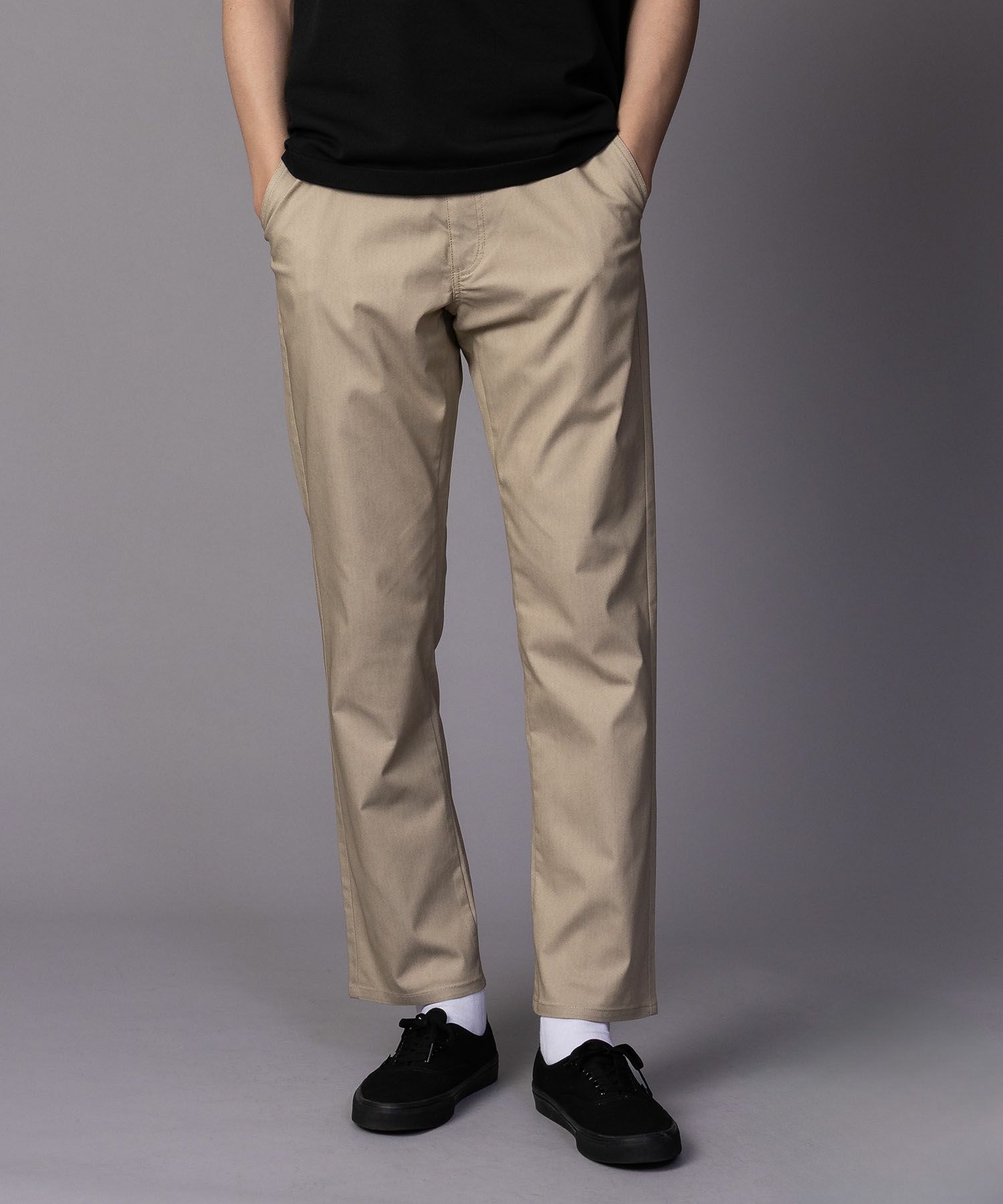 NAVY SARARI 裏メッシュドビーストレートパンツ メンズ商品サムネイル-1