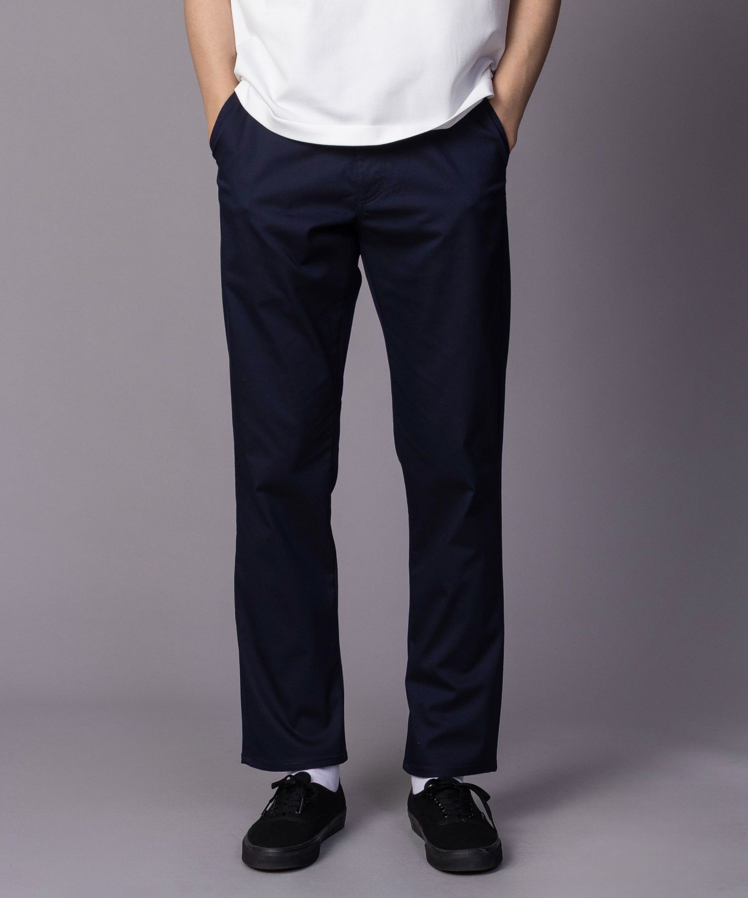 NAVY SARARI 裏メッシュドビーストレートパンツ メンズ商品サムネイル-6