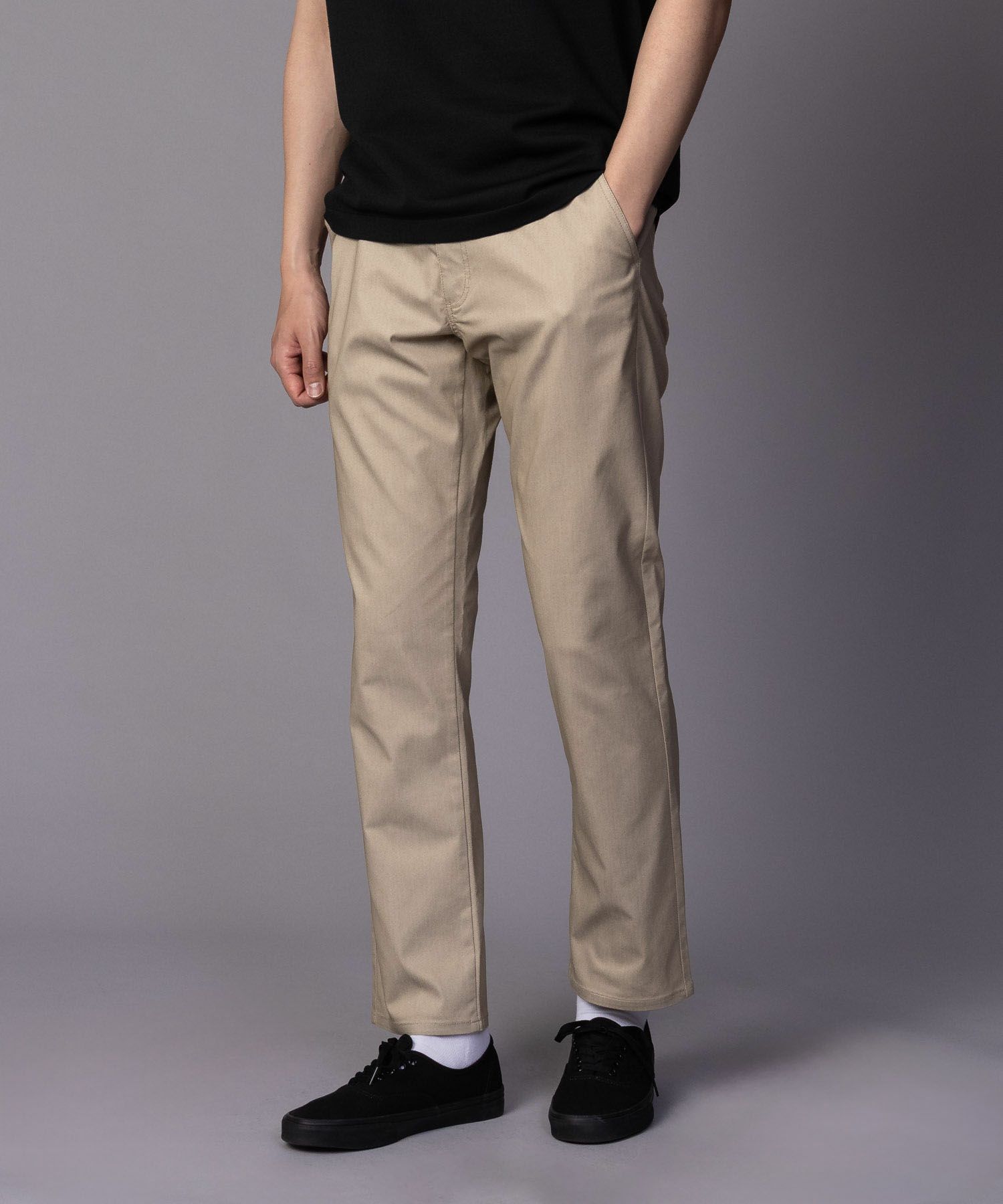 NAVY SARARI 裏メッシュドビーストレートパンツ メンズ商品サムネイル-7