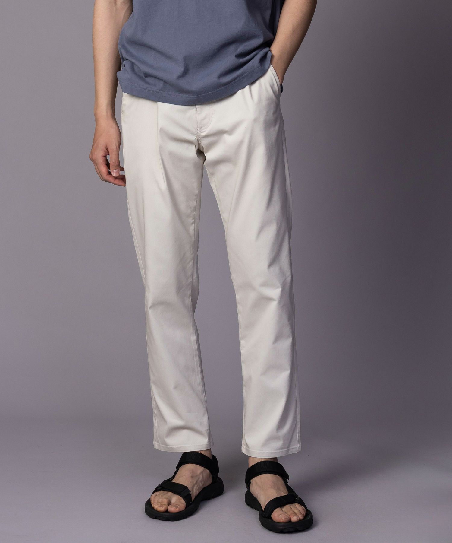 NAVY SARARI 裏メッシュドビーストレートパンツ メンズ商品画像-10