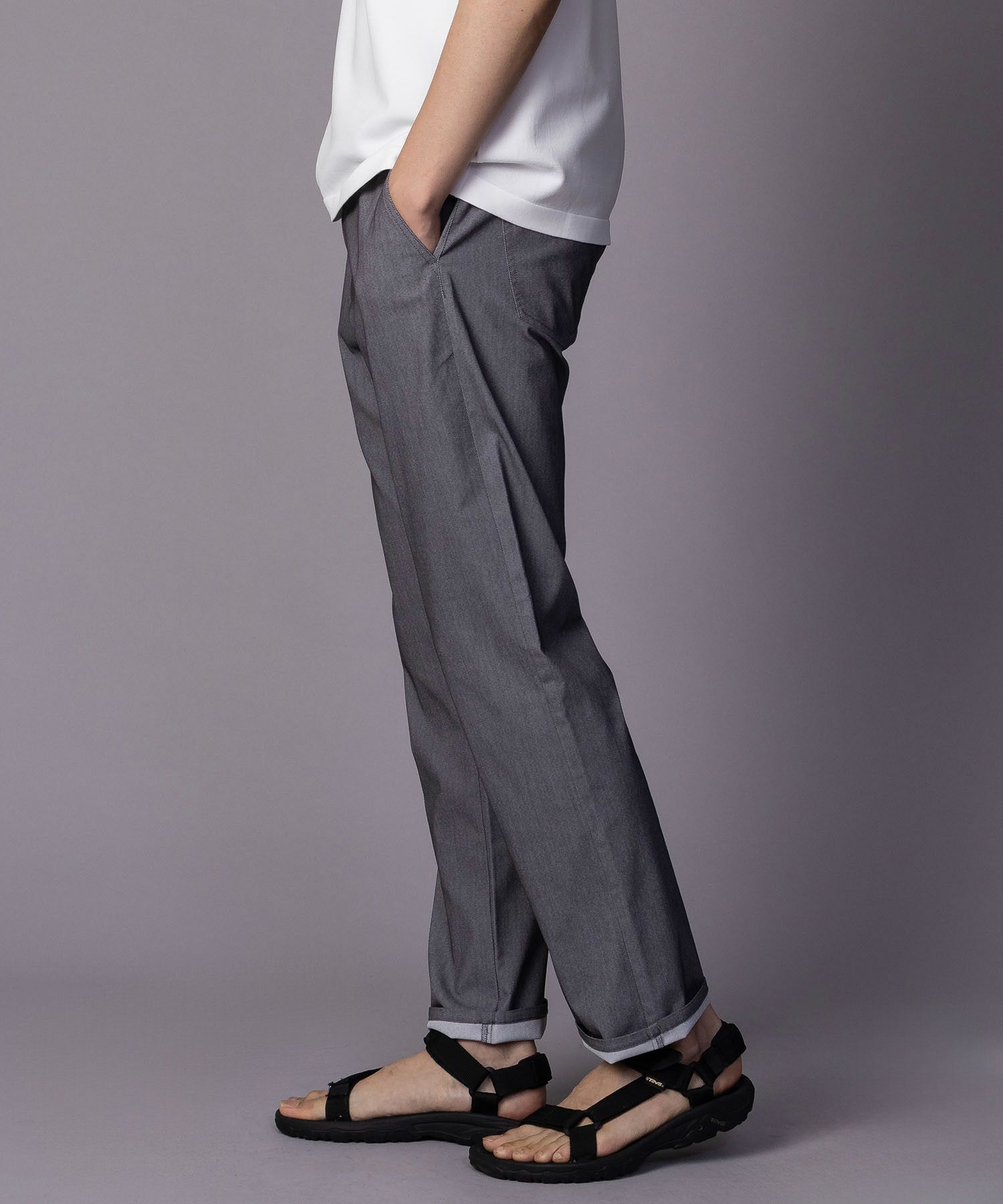 NAVY SARARI 裏メッシュドビーストレートパンツ メンズ商品画像-15